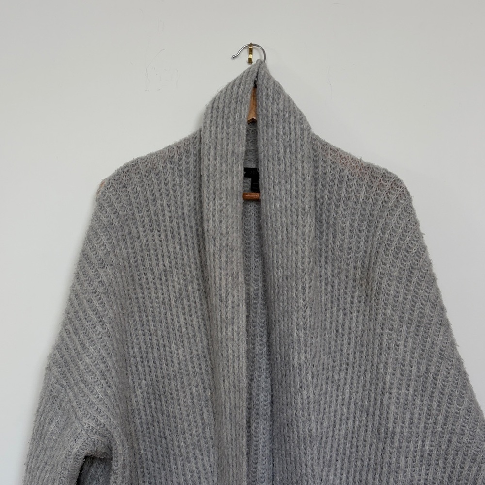 J. Crew Light Gray Ribbed Open-Front Cardigan Coat - Picture 7 of 14